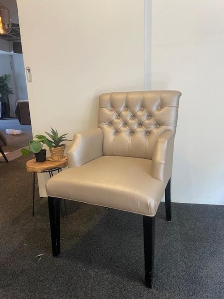 4 Eetkamerstoelen, Huis en Inrichting, Stoelen, Gebruikt, Vier, Leer, Stof, Zwart, Ophalen