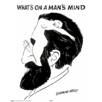 Freud What's on a man's mind poster bij Stichting Superwens! beschikbaar voor biedingen