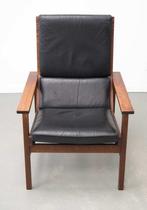 Vintage teakhouten lotusstoel Rob Parry Gelderland.368, Huis en Inrichting, Fauteuils, Ophalen, Zo goed als nieuw, Leer