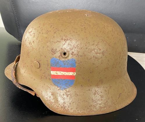 Duitse M42-helm gebruikt door de Deense verzetsbeweging, Verzamelen, Militaria | Tweede Wereldoorlog, Landmacht, Helm of Baret