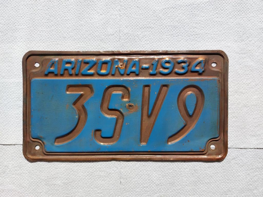 Kentekenplaat KOPEREN 1934 Arizona USA Nummerplaat Nummerbor, Ophalen of Verzenden, Gebruikt, Auto's