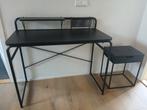 Bureau 99x49x75cm met nachtkastje 40x30x50cm - Zwart, Ophalen, Zo goed als nieuw, Bureau