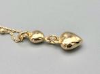 Goud op zilver bolletjes ketting hartjeshanger. 2026/65., Met hanger, ., Nieuw, Ophalen of Verzenden