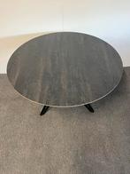 Ronde eettafel HPL eiken hout 120cm, Rond, Ophalen of Verzenden, Zo goed als nieuw, Info@betaalbaar-design.nl