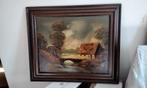 Antiek Schilderij Gesigneerd Pascal Landschap Houten Lijst, Antiek en Kunst, Ophalen