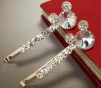 Mickey Mouse schuifpeldjes met wit Swarovski elements, Verzenden, Nieuw, Haarspeld