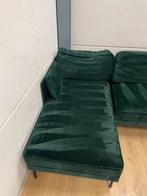 Mooie luxe groene suede velvet velours hoekbank - GEREINIGD!, Huis en Inrichting, Ophalen, 250 tot 300 cm, Luxe, Hoekbank
