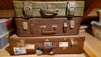 Oude  reiskoffers, Sieraden, Tassen en Uiterlijk, Koffers, Gebruikt, Leer, 60 tot 70 cm, Ophalen