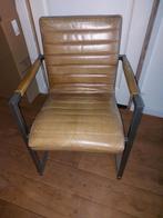 5 x cognac stoelen met ijzeren frame, Ophalen, Gebruikt, Bruin