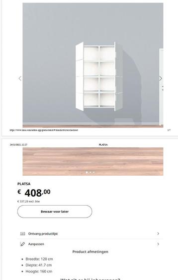 Platsa opbergkast 120 x 160 (wit)