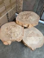 Boomstamtafel salontafel bijzettafel, Minder dan 55 cm, Rond, Zo goed als nieuw, Ophalen