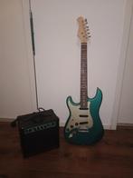 stratocaster linkshandige elektrische gitaar, Muziek en Instrumenten, Overige merken, Met versterker, Ophalen of Verzenden, Zo goed als nieuw