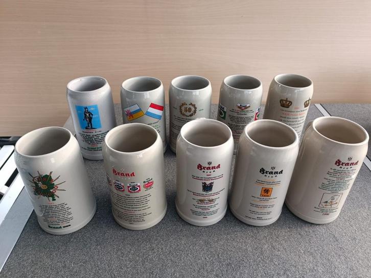 Bierpul Jaarpullen Brand Bier 9 STUKS, Verzamelen, Biermerken, Zo goed als nieuw, Pul(len), Brand, Ophalen