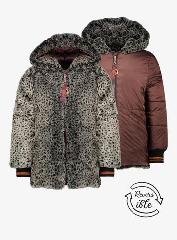 Heerlijk zachte warme NONO omkeerbare winterjas maat 134/140 beschikbaar voor biedingen