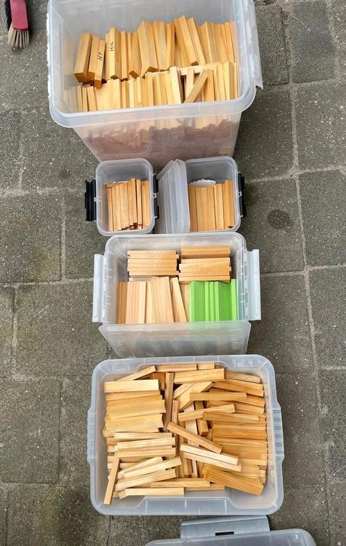 Hobby hout blokjes balkjes houten blokken spoorbaan (Kapla), Doe-het-zelf en Verbouw, Hout en Planken, Zo goed als nieuw, Balk