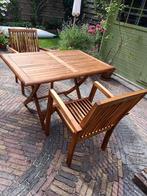 Hardhoutentuintafel en 2 stoelen, Ophalen of Verzenden, Nieuw, Rechthoekig, Hout
