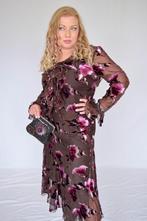 Vintage 90s co-ord jurk bruin paars Gerry weber maat 42 44, Bruin, Maat 42/44 (L), Ophalen of Verzenden, Zo goed als nieuw