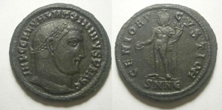 Romeinse munt Maximinus II Follis -GENIO AVGVSTI-310/1 AD, Postzegels en Munten, Munten | Europa | Niet-Euromunten, Losse munt