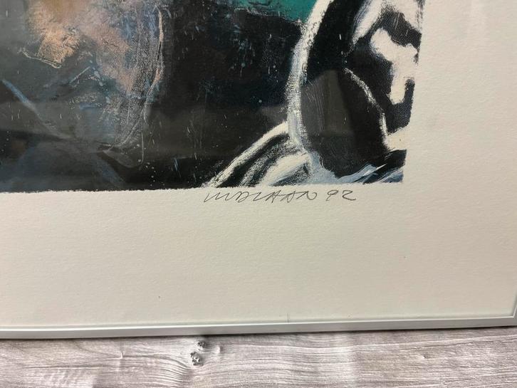 Zeefdruk Knetemann & Hinault '92, Ingelijst Wielerkunstwerk., Antiek en Kunst, Kunst | Litho's en Zeefdrukken, Ophalen of Verzenden