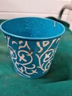 bloempot blauw wit metaal, Tuin en Terras, Bloempotten, Ophalen of Verzenden, 'T Olde Gre-j, Info@toldegrej.nl, Endepoelstraat 20f Didam