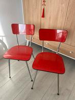 Schoolstoelen set vintage/industrieel, Ophalen, Zo goed als nieuw, Rood, Eén