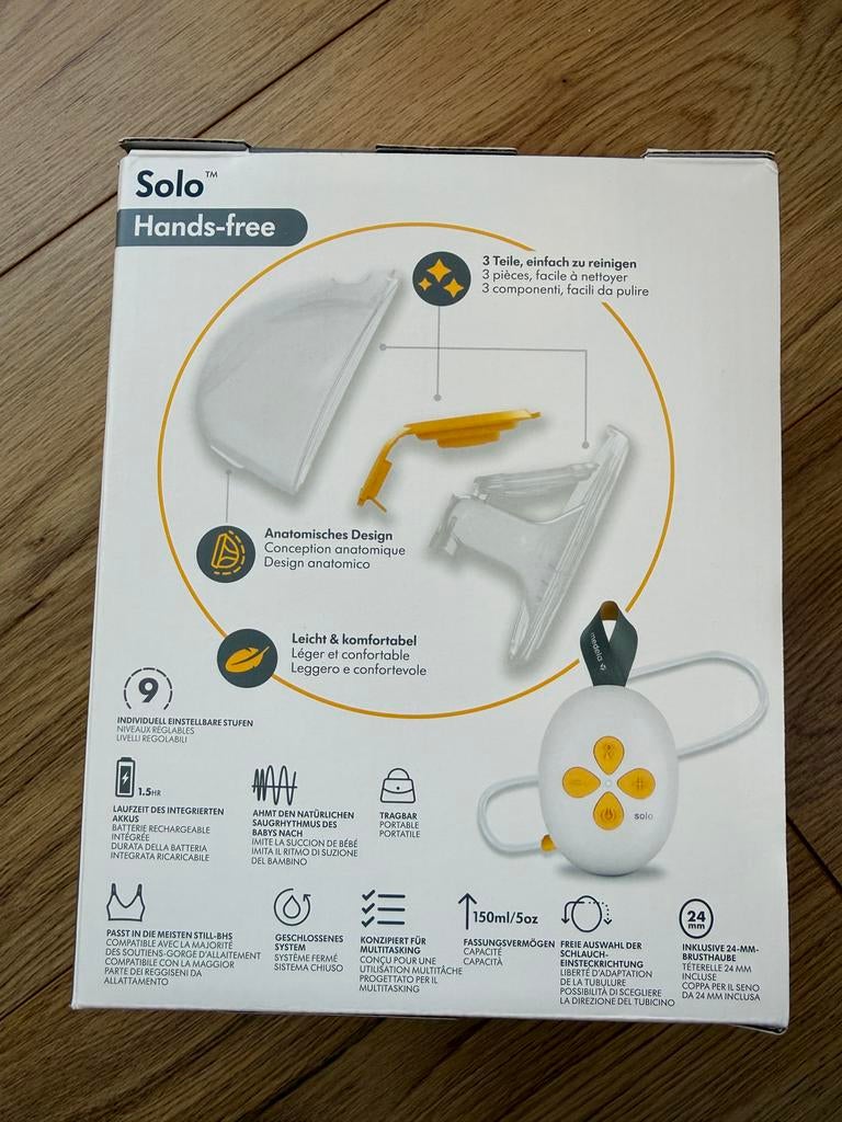 Medela Solo Hands-free Borstkolf - Nieuwstaat, Ophalen of Verzenden, Zo goed als nieuw, Borstkolf
