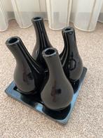Fidrio, glazen schaal met vier glazen vaasjes, Ophalen, Overige kleuren, Glas, Minder dan 50 cm