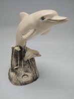 Witte Dolfijn Sculptuur met Jong, Ophalen of Verzenden