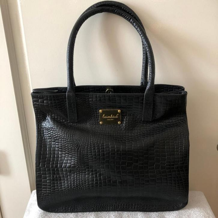 Leren tas shopper met crocoprint Laimbock Tridente handtas, Sieraden, Tassen en Uiterlijk, Tassen | Damestassen, Zo goed als nieuw