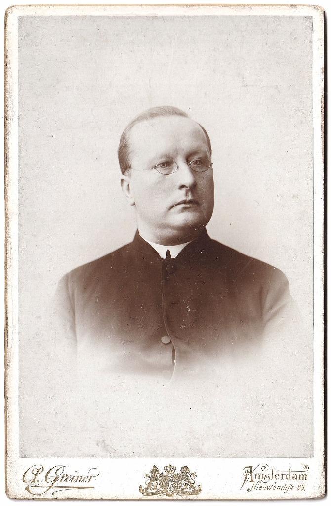 Kabinetfoto Pastoor Langewen Singelkerk Greiner Amsterdam, Verzamelen, Foto's en Prenten, Gebruikt, Foto, Overige onderwerpen