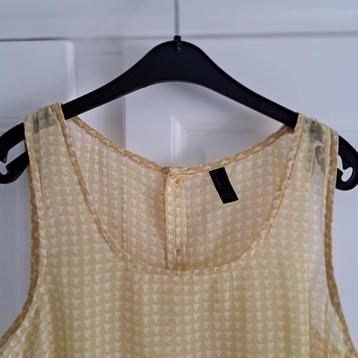 Vero Moda geel/wit geruite mouwloze top, maat S. Nieuwstaat! beschikbaar voor biedingen