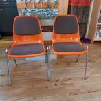 Vintage retro oranje stoelen, Huis en Inrichting, Stoelen, Twee, Zo goed als nieuw, Ophalen, Overige kleuren