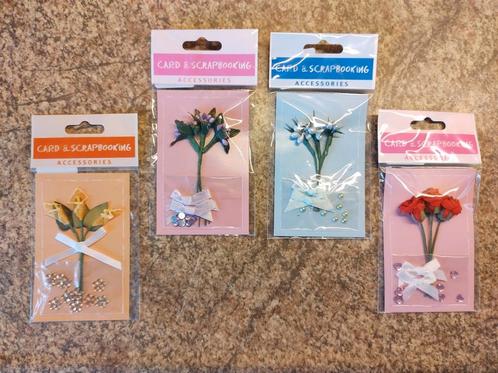 160 mooie kleine bloemen boeketjes. Div. kleuren en soorten., Hobby en Vrije tijd, Scrapbooking, Zo goed als nieuw, Versiering of Embellishment