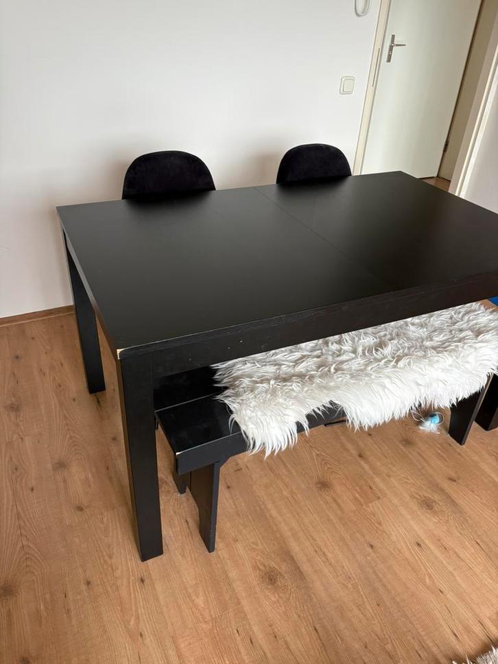 Eetkamertafel (incl. stoelen en bankje), Huis en Inrichting, Tafels | Eettafels, Gebruikt, 50 tot 100 cm, 100 tot 150 cm, Vier personen