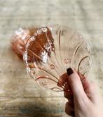 7 vintage roze schaaltjes glas schelpenvorm, Ophalen of Verzenden