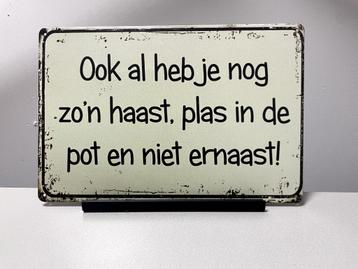 Plas in de pot tekstbord bord (Old Look) beschikbaar voor biedingen