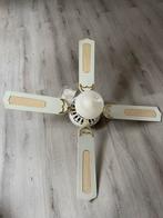 Vintage Plafondventilator met verlichting, Ophalen of Verzenden, Gebruikt, Glas, 75 cm of meer