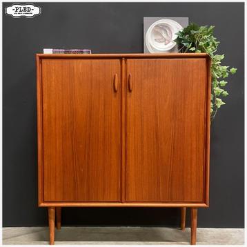 Vintage teak houten highboard van Heinrich Riestenpatt beschikbaar voor biedingen