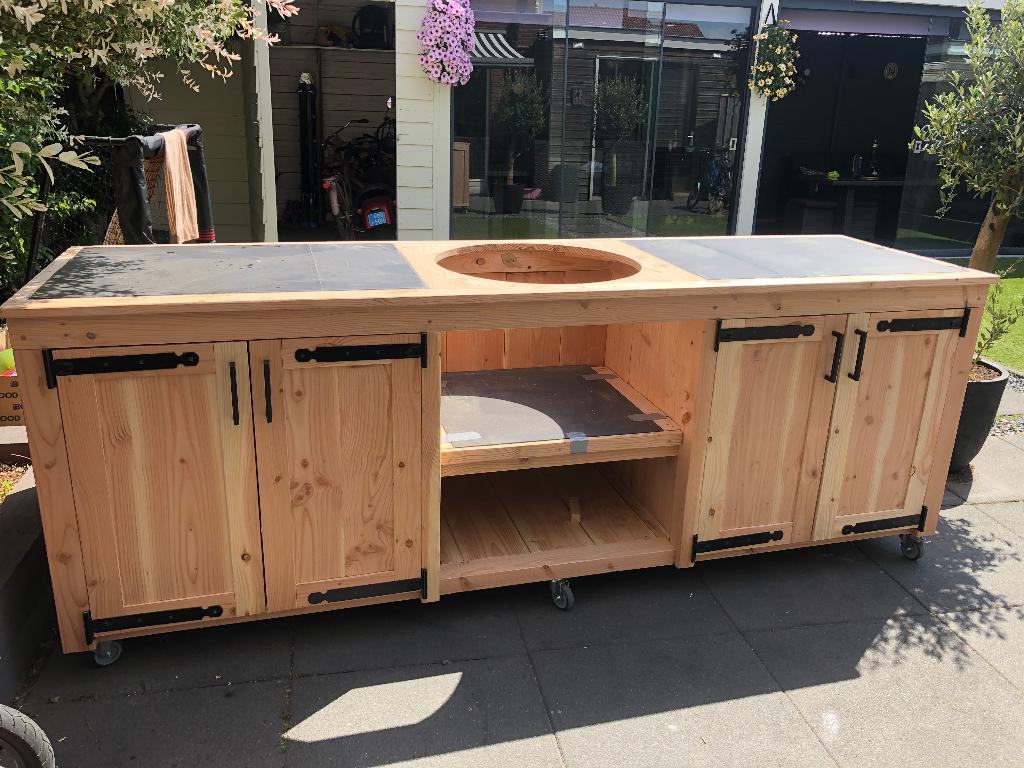 Houten Buitenkeuken Op Maat, Tuin en Terras, Buitenkeukens, Houtskool, Vrijstaand, Nieuw, Ophalen of Verzenden