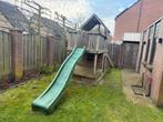 Speeltoestel met glijbaan, zandbak en huisje, Ophalen, Gebruikt, Hout