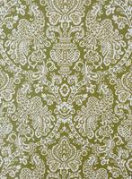 6860 olijfgroen klassiek vintage behang met wit motief swiet, Huis en Inrichting, Stoffering | Behang, Ophalen of Verzenden, Minder dan 10 m²
