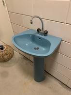 Vintage Wasbak - Lichtblauw, Ophalen, 50 tot 100 cm, Zo goed als nieuw, Minder dan 100 cm