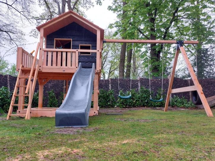 BOOMHUT XL speeltoren speelhuis klimtoren speeltoestel, Kinderen en Baby's, Speelgoed | Buiten | Speeltoestellen, Nieuw, Brandweerpaal