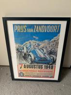 Poster van (Grote) prijs van Zandvoort 1948, Ophalen, Rechthoekig Staand, Met lijst, Zo goed als nieuw