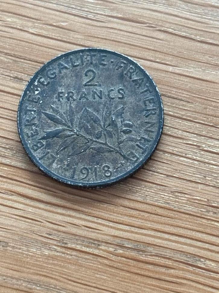 Zilveren 2 Francs Munt 1918, Postzegels en Munten, Munten | Azië, Losse munt, Midden-Oosten, Zilver, Ophalen of Verzenden