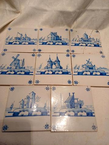 Delfts Blauwe Tegels - Set van 9 beschikbaar voor biedingen