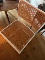 Vintage buisframe stoelen webbing stijl, Huis en Inrichting, Gebruikt, Twee, Wit, Riet of Rotan