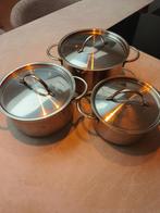 Gero pannen set van 3, Huis en Inrichting, Keuken | Potten en Pannen, Ophalen, Gebruikt, Pannenset, Rvs