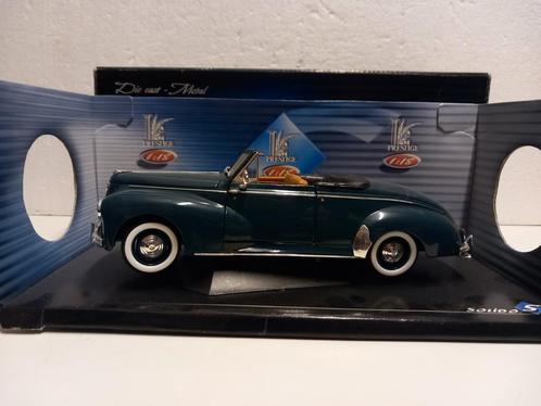 Peugeot 203 cabriolet donker groen 1954 Solido 1:18 KRD, Hobby en Vrije tijd, Modelauto's | 1:18, Zo goed als nieuw, Auto, Solido