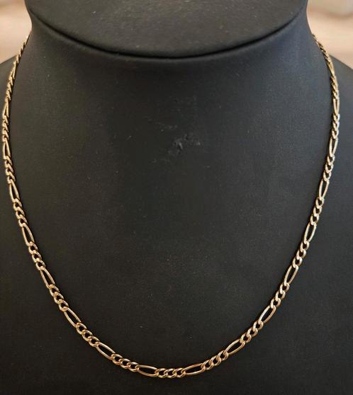 14 karaats gouden Figaro schakel ketting 44cm geelgoud, Sieraden, Tassen en Uiterlijk, Kettingen, Zo goed als nieuw, Goud, Goud
